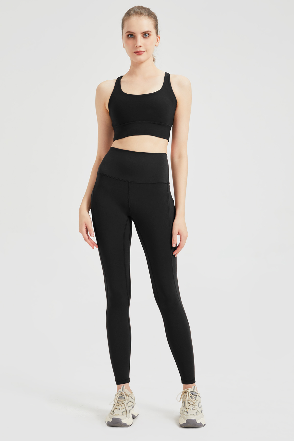 Jelrisofit Yoga High Waisted Legging with Pocket 28"-Black